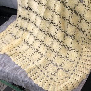 Beautiful, vintage, yellow, handmade baby afghan